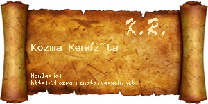 Kozma Renáta névjegykártya